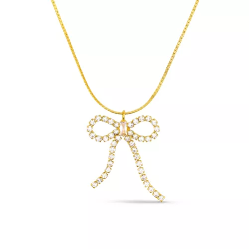 ORELIA Crystal Bow Necklace