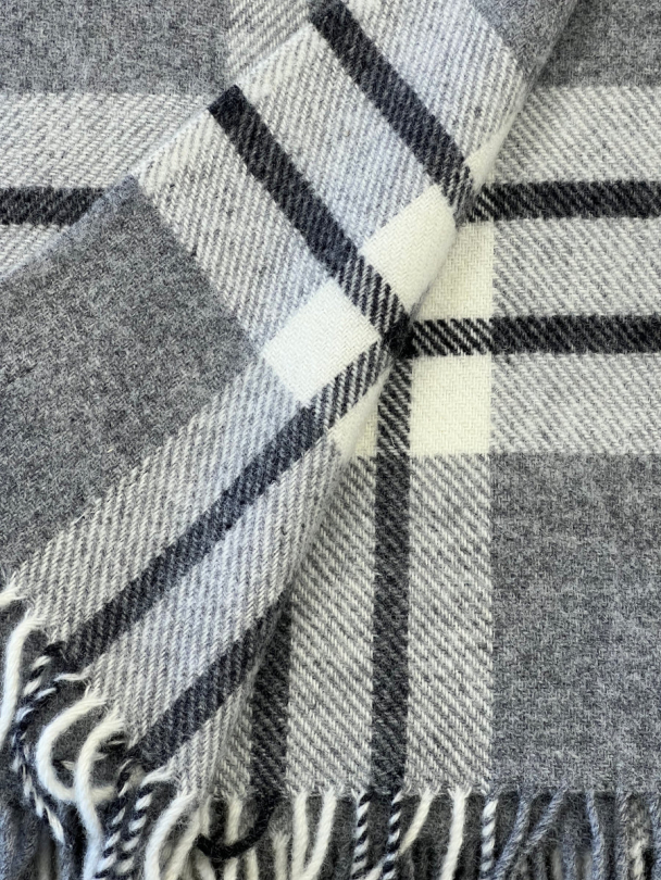 Pledd Sir John Vågå Grå/Hvit - Image 2