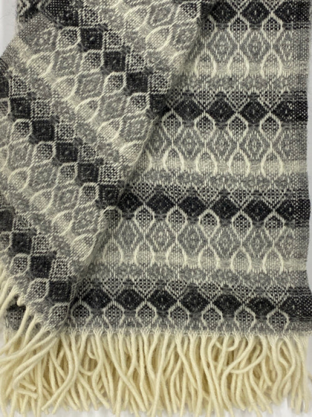 Pledd Harstad 130x200 Sort/Grå 100% ULL - Image 2