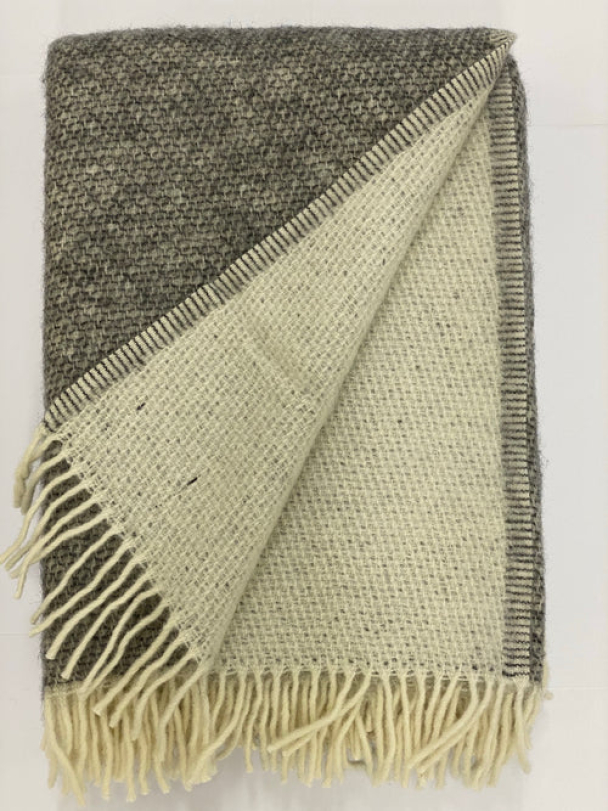 Pledd Alvdal 130x200 Grå/Hvit 100% ULL - Image 2