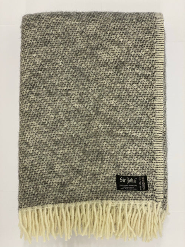 Pledd Alvdal 130x200 Grå/Hvit 100% ULL - Image 1