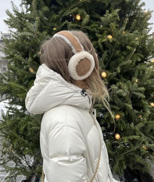 SHEEPSKIN EMBROIDERY EARMUFF