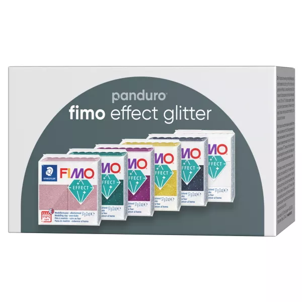  Fimo Effect Glitter 6×57 gram glitrende Fimo-leire