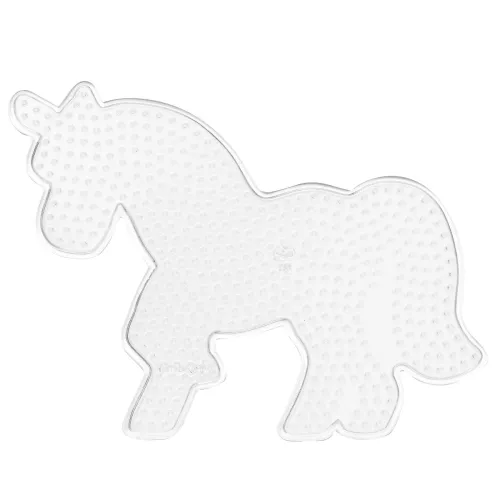  Perleplate Midi unicorn enhjørning, 18,5×14 cm – til rørperler med diameter 5 mm