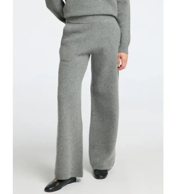 Nukki Knit Pant - Medium Grey Melange  - Image 1