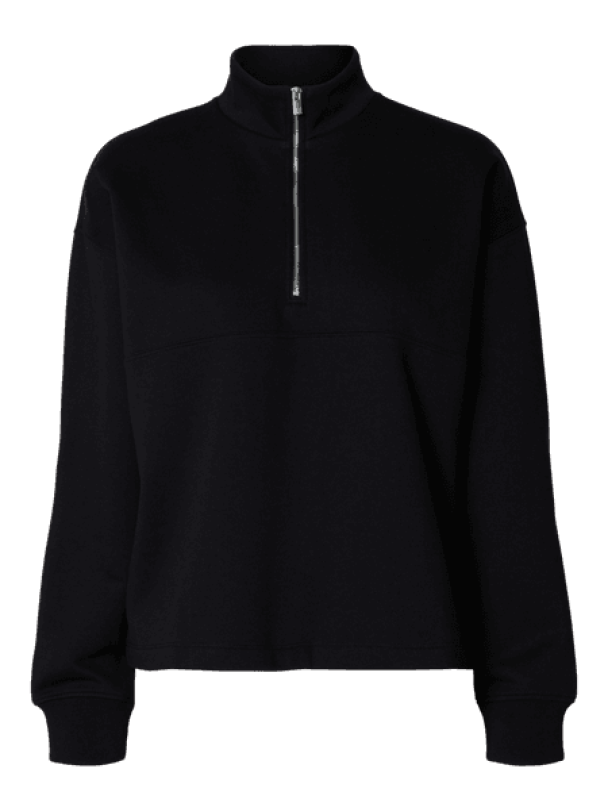 Gia Zipper Sweat- Black