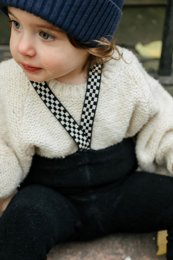 Teddy Footless Tights - Classic Black Checked  - Image 2