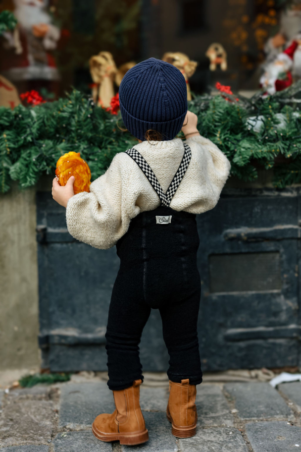 Teddy Footless Tights - Classic Black Checked  - Image 3