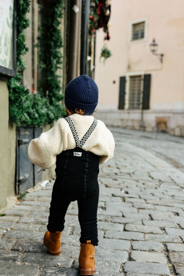 Teddy Footless Tights - Classic Black Checked  - Image 4