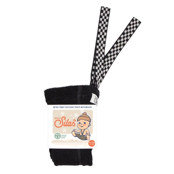 Silly Silas | Teddy Footless Tights - Classic Black Checked 