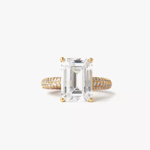 Mega Rectangle Ring -  White Gold 