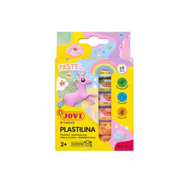 Jovi Plastilina Sett med 6 pastellfarger