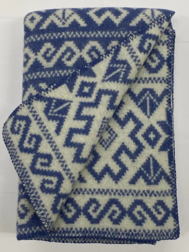 Pledd Telemark 130x200 Blå/Krem Jaquard Tweed - Image 2