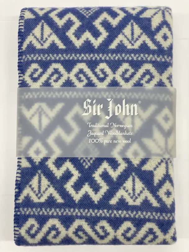Pledd Telemark 130x200 Blå/Krem Jaquard Tweed - Image 1