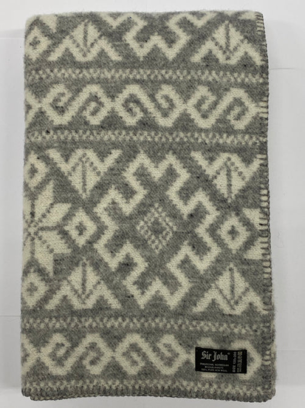 Pledd Telemark 130x200 Grå/Krem Jaquard Tweed - Image 3