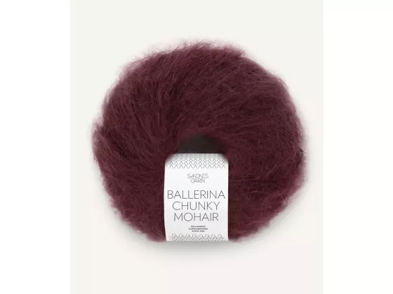 Ballerina Chunky Mohair Dyp Burgunder