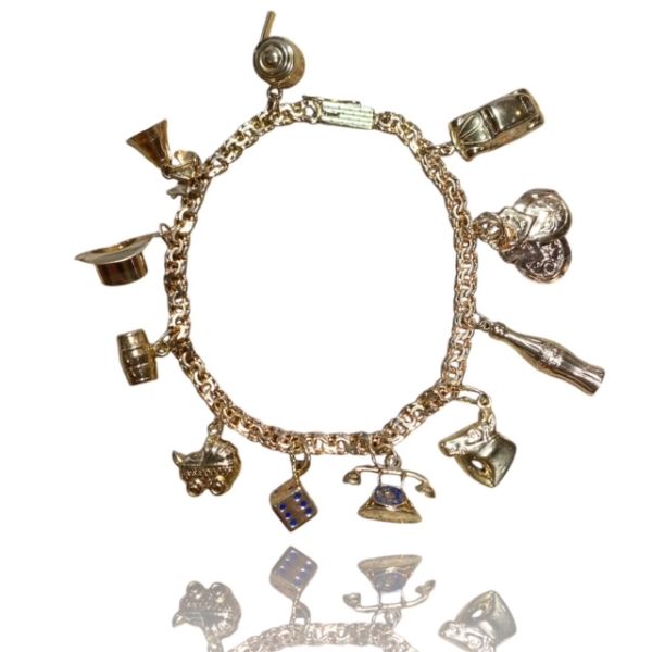 Klosterfoss Vintage - Armbånd, bismark m. charms 585