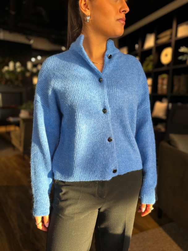 Alpha short cardigan - Wedgewood Melange - Image 1