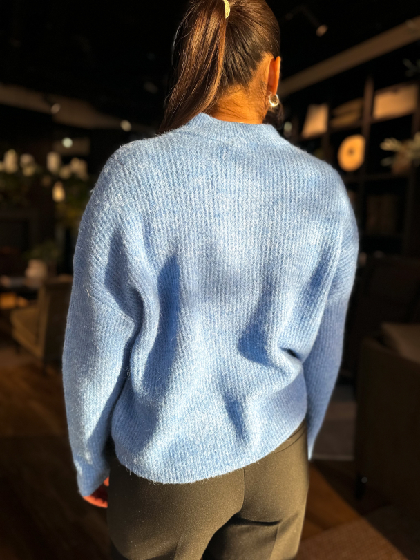Alpha short cardigan - Wedgewood Melange - Image 2