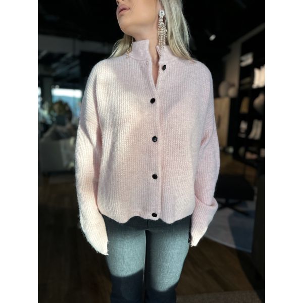 Alpha short cardigan - Rose Grey Melange