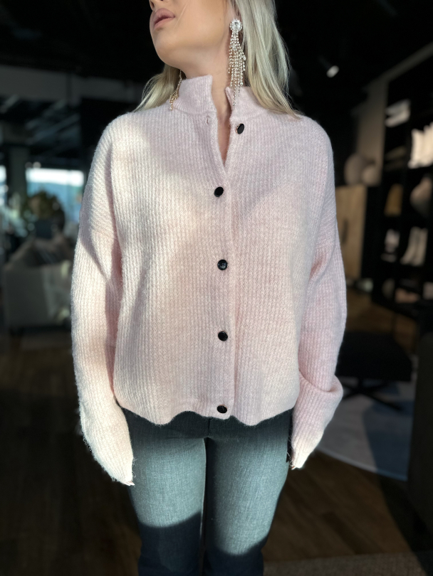 Alpha short cardigan - Rose Grey Melange - Image 1