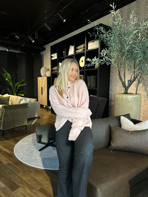 Alpha short cardigan - Rose Grey Melange - Image 3