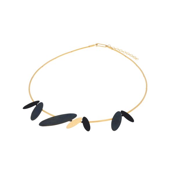 Necklace - Baguetts Green, Gold & Black