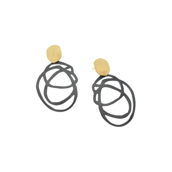 Earrings - Atomy Black & Gold