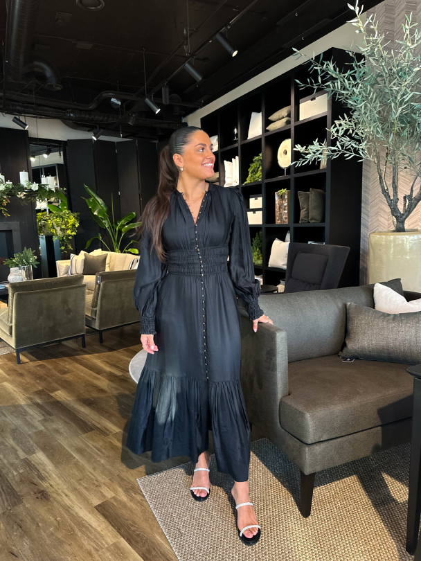 Striped Button-Down Dress - Black  - Image 3