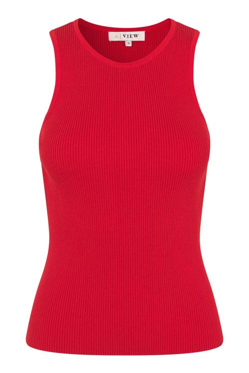 Rib knit tank top - Red