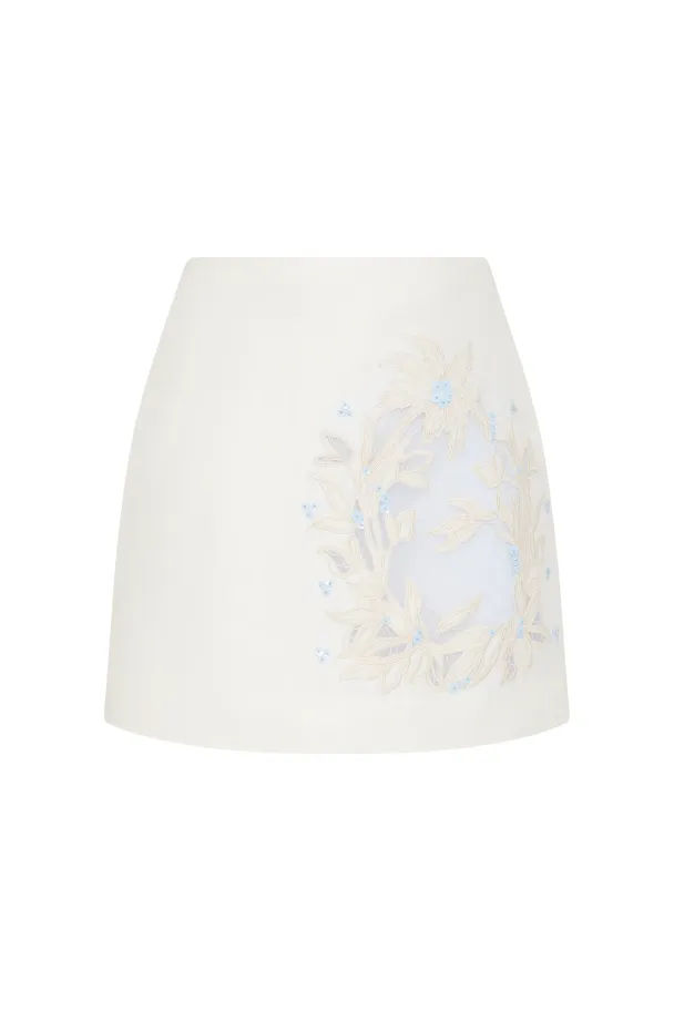 Mirrors Embroidered Skirt - Ivory  - Image 1