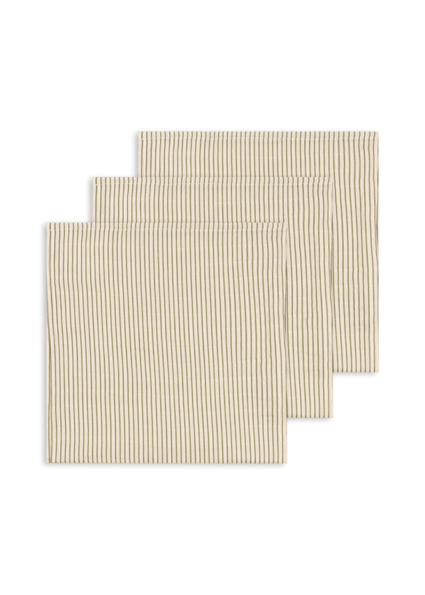 Muslin Cloths 3-pk - Tea Stripe