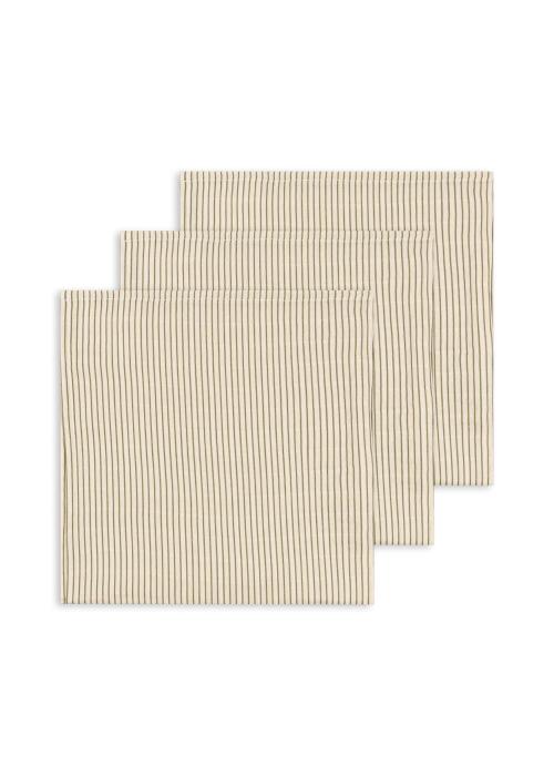 Konges Sløjd | Muslin Cloths 3-pk - Tea Stripe