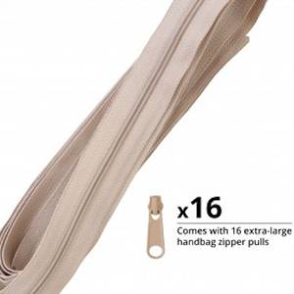 By Annie - Glidelås 6mm spiral 4 yard med 16 glide- Natural