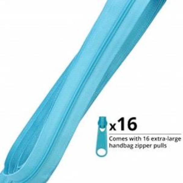 By Annie - Glidelås 6mm spiral 4 yard med 16 glide- Parrot blue