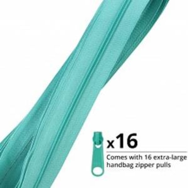 By Annie - Glidelås 6mm spiral 4 yard med 16 glide- Turquoise