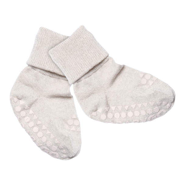 Non-Slip Socks Bamboo - Ivory Glitter - Image 2