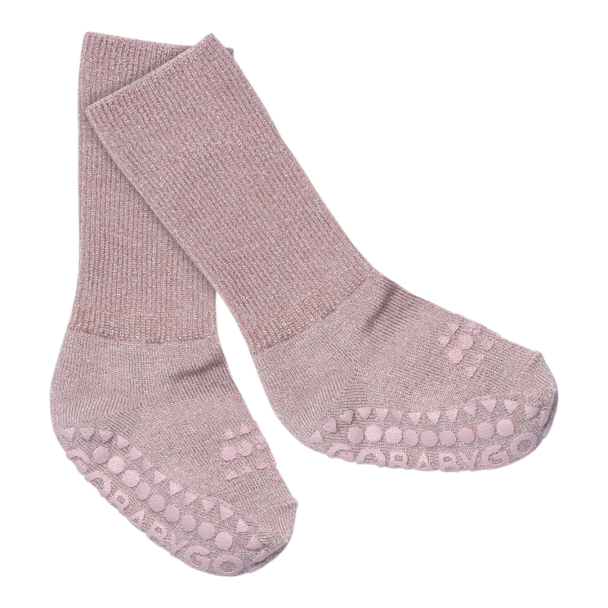 Non-Slip Socks Bamboo - Lavender Glitter - Image 1