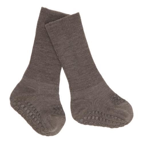 GOBABYGO | Non-slip Socks Wool - Brown Melange