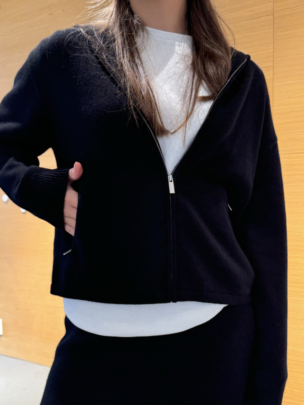 Crop Zip Hoodie Cashmere