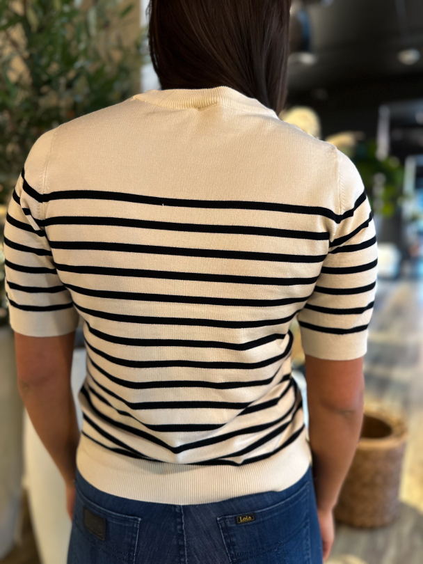 Lena Knit Pullover - Birch/Black Stripes - Image 2