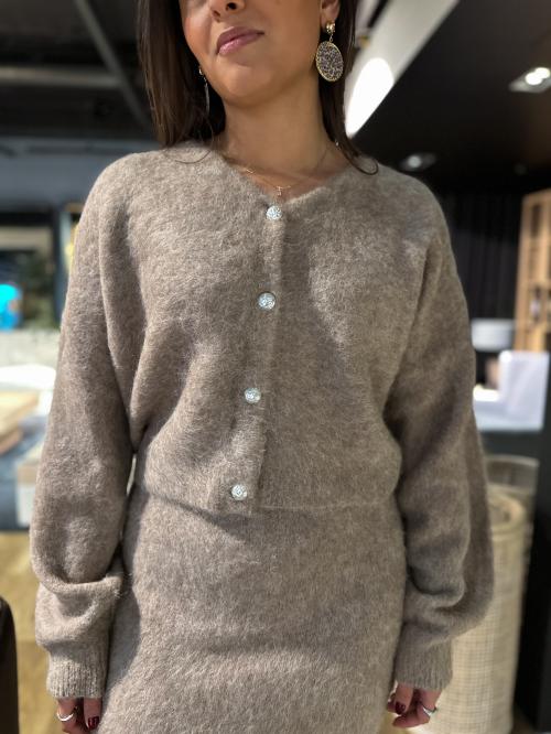 Sana Cardigan - Warm Sand Melange