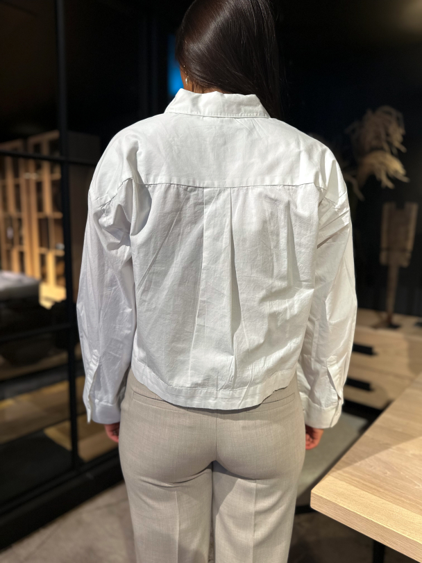 Astha Cropped Boxy Shirt - Bright White  - Image 2