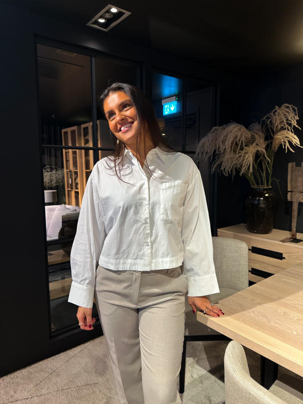 Astha Cropped Boxy Shirt - Bright White  - Image 3
