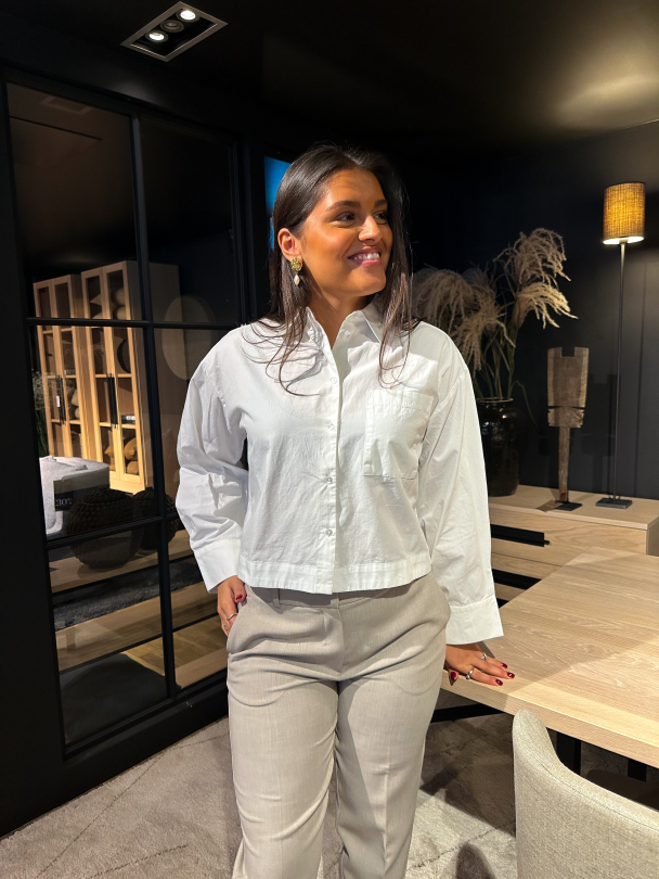 Astha Cropped Boxy Shirt - Bright White  - Image 6