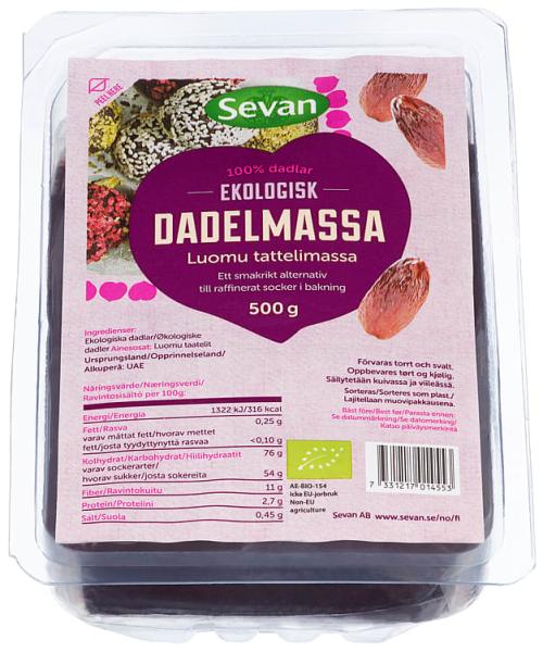 Daddelmasse 500g Økologisk Sevan