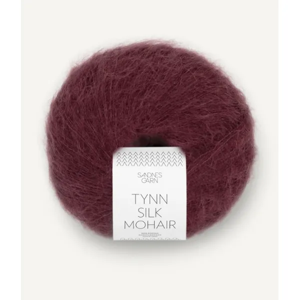 Tynn Silk Mohair Dyp burgunder 4372