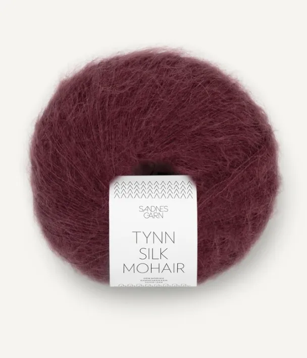 Tynn Silk Mohair Dyp burgunder 4372