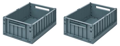 Liewood | Weston Storage Box M 2-pk - Whale Blue