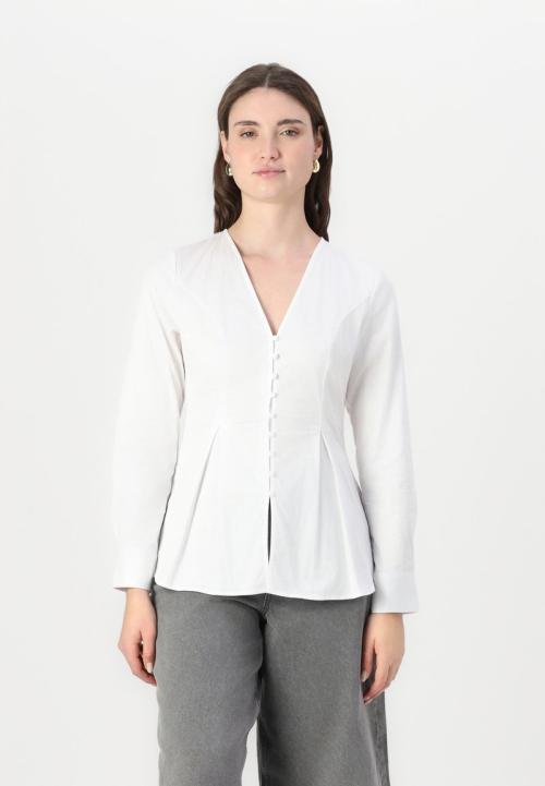 Naja Fitted Buttoned Shirt - Bright White 